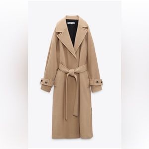 ZARA wool blend belted coat
